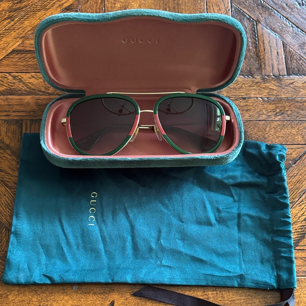 Gucci Emerald Aviator Sunglasses
